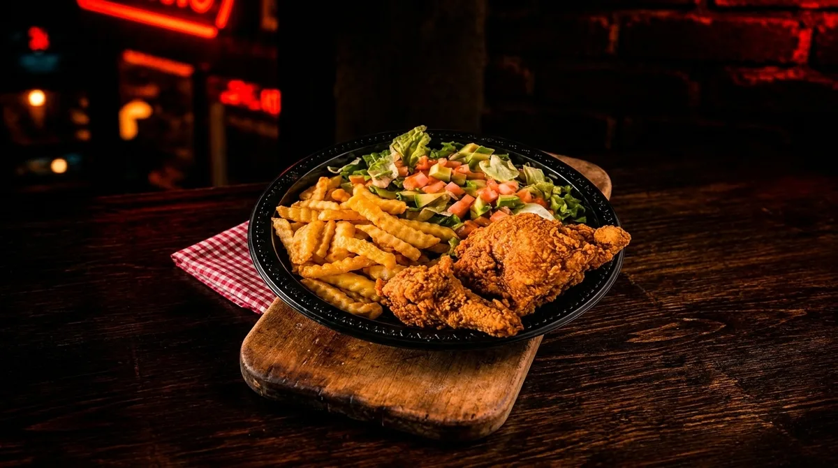 Fried Chicken With Fries Plate